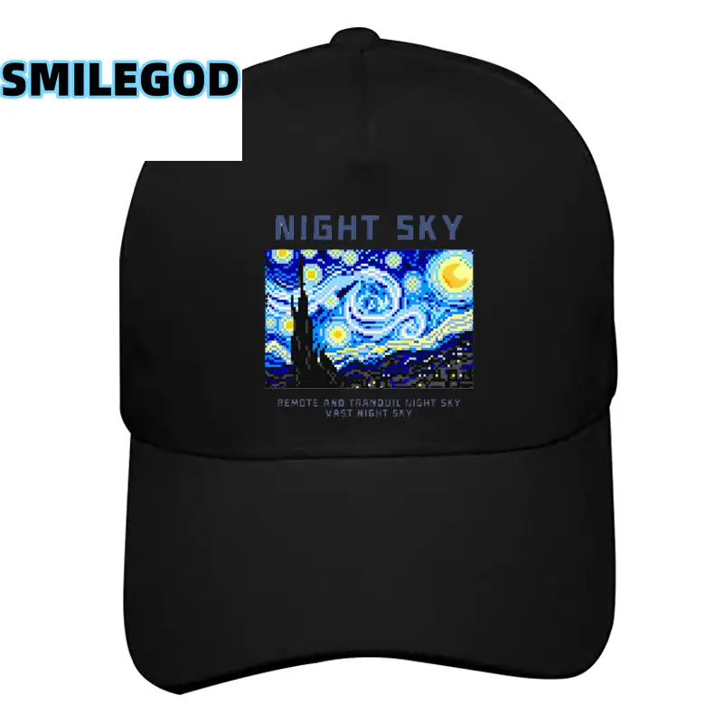 Men's White Van Gogh Cap with Painting Design - Image 2