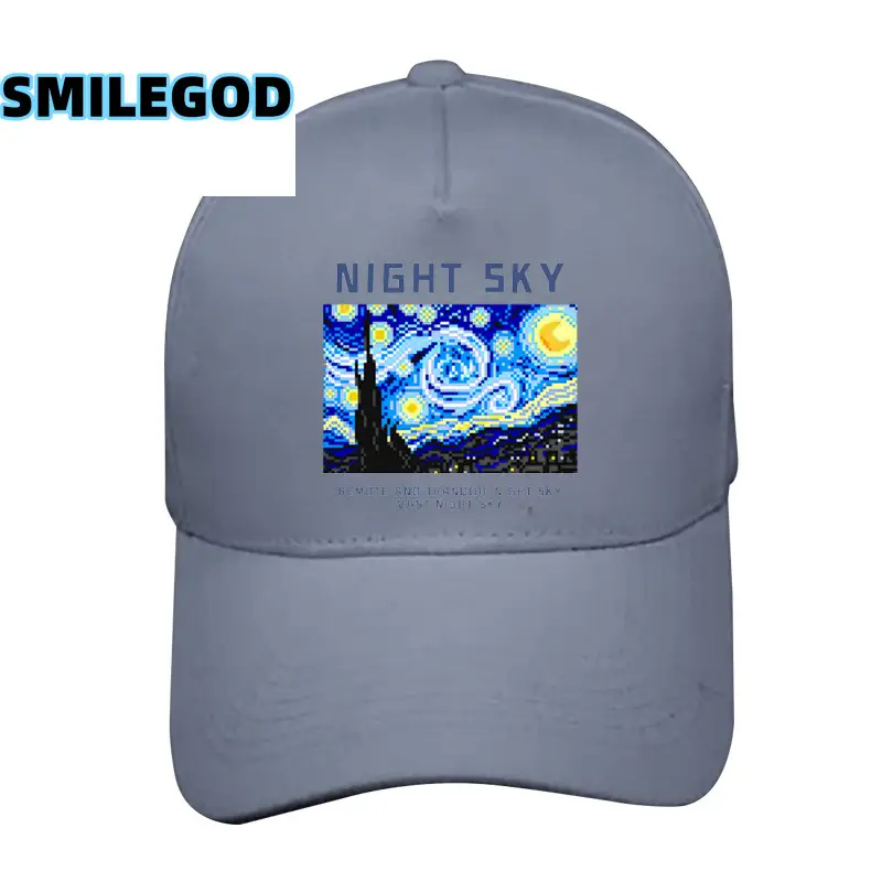 Men's White Van Gogh Cap with Painting Design - Image 3