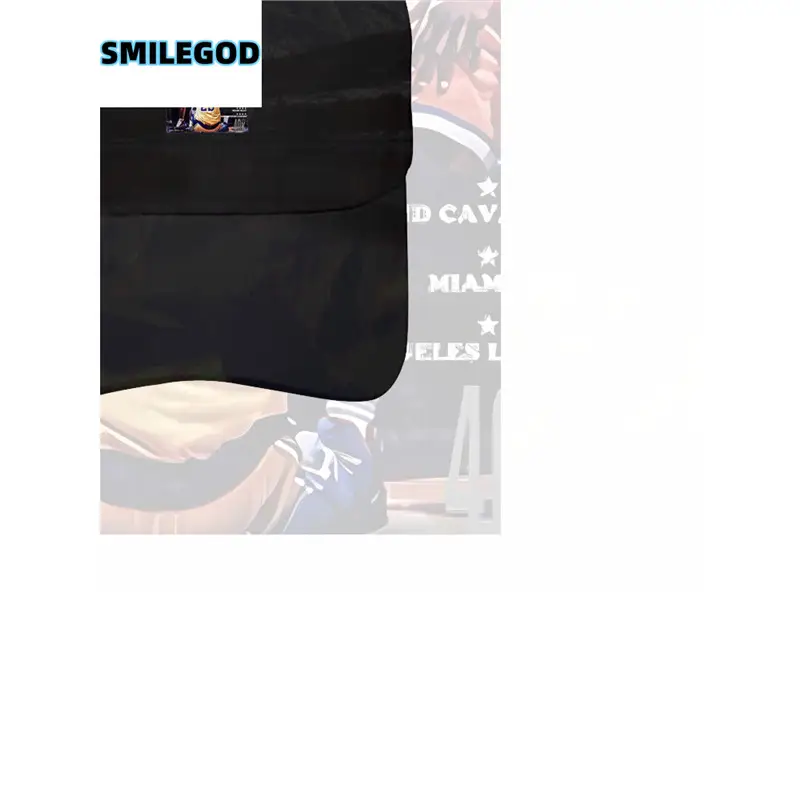 Black Printed Baseball Cap with American Logo - Image 7