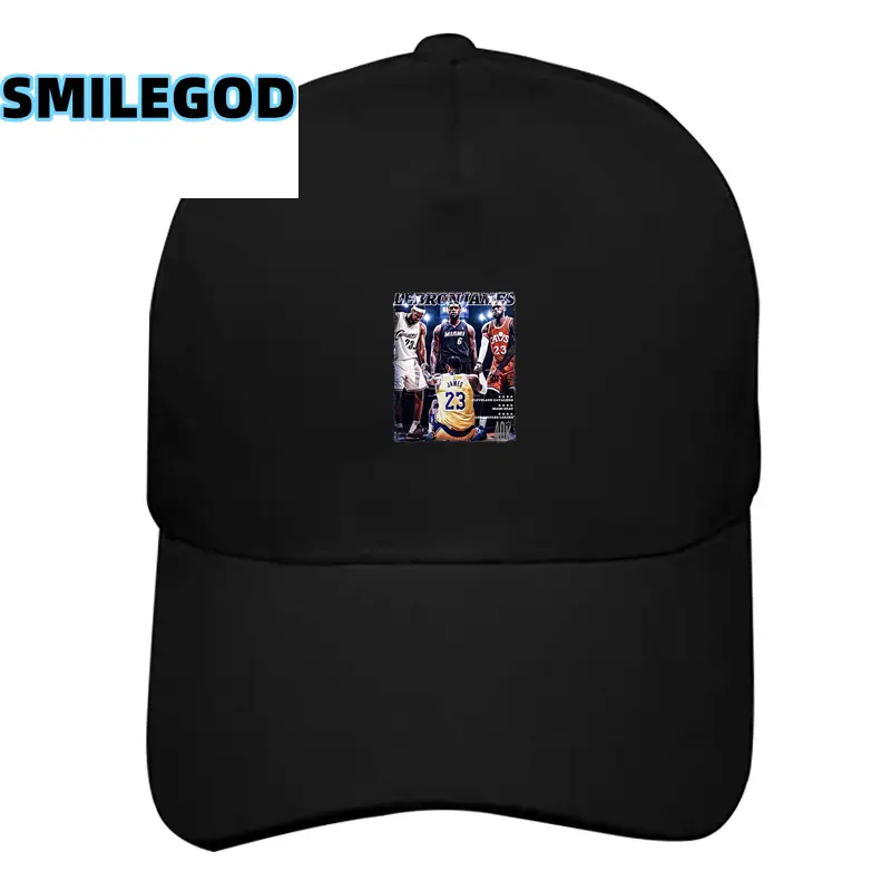 Black Printed Baseball Cap with American Logo - Image 2