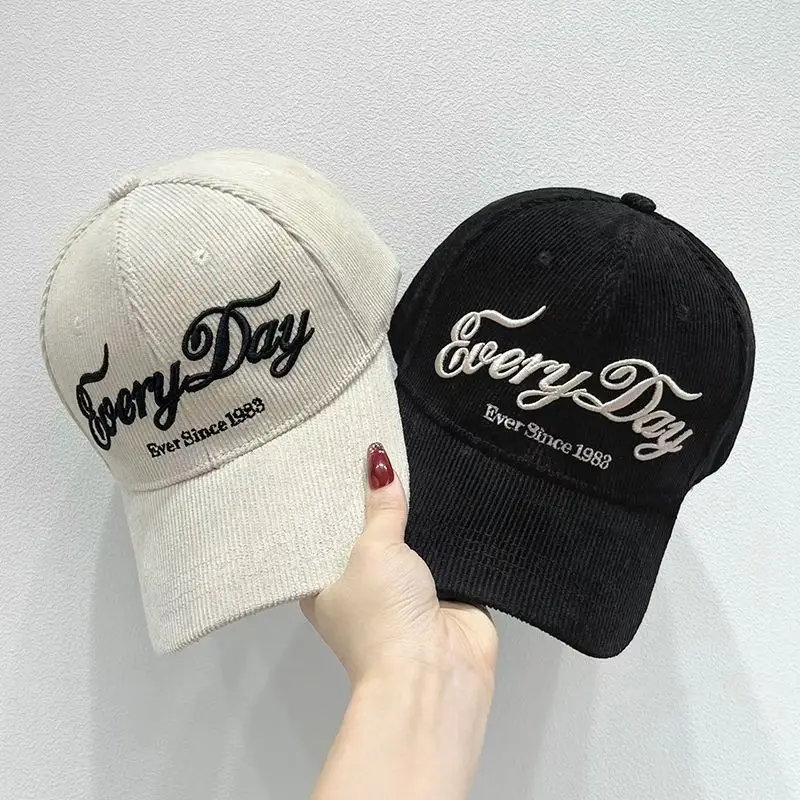 2025 Cotton Knitted Baseball Cap Women Men Black