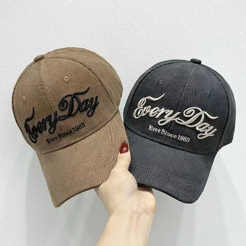 2025 Cotton Knitted Baseball Cap Women Men Black