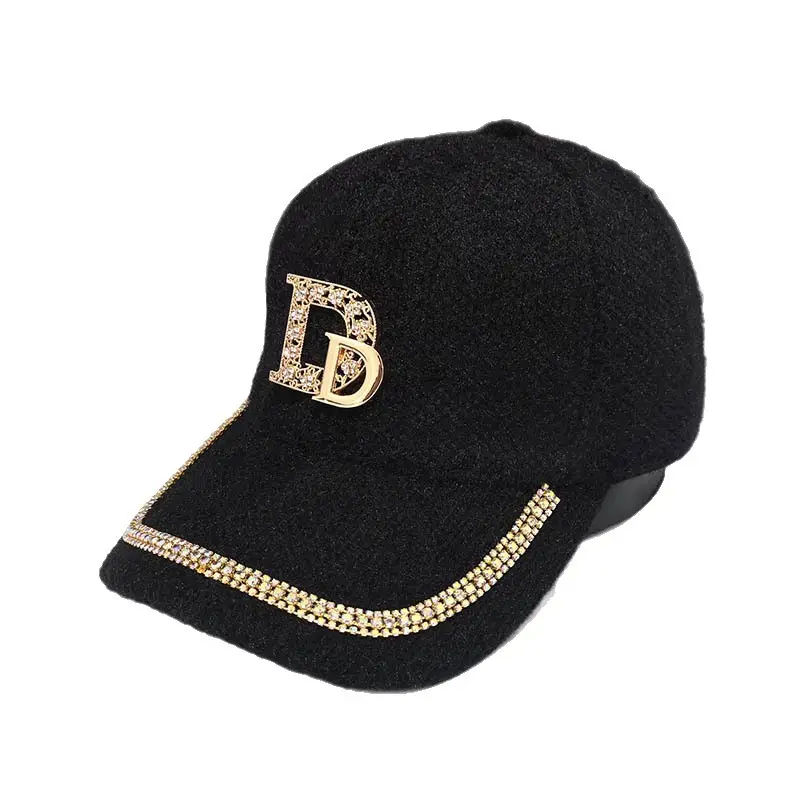 Mohair Duckbill Cap with Gold Embroidery for Women - Image 12