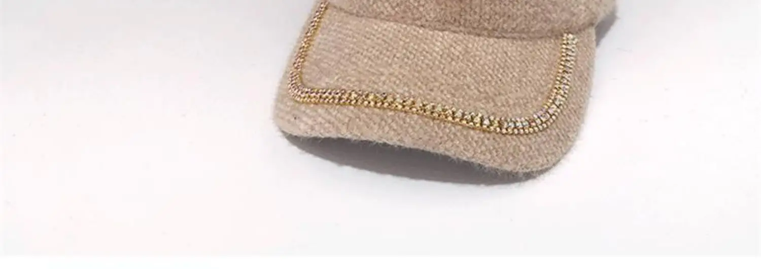 Mohair Duckbill Cap with Gold Embroidery for Women — feature 3