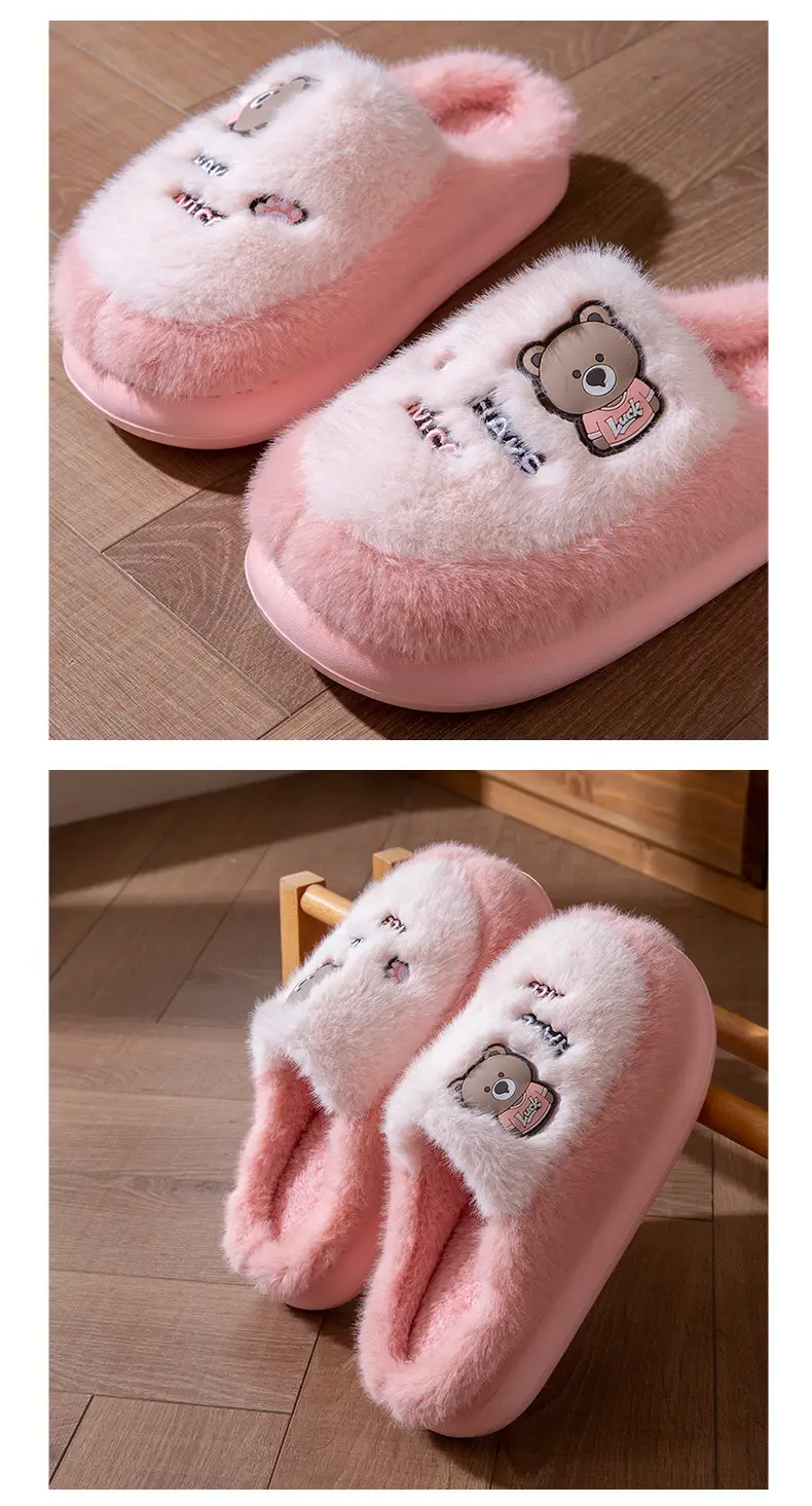 Cotton Slippers for Women Winter New Couple Indoor Home Non-Slip Thick Sole Warm Plush Cute Cartoon Cotton Slippers for Men — feature 9