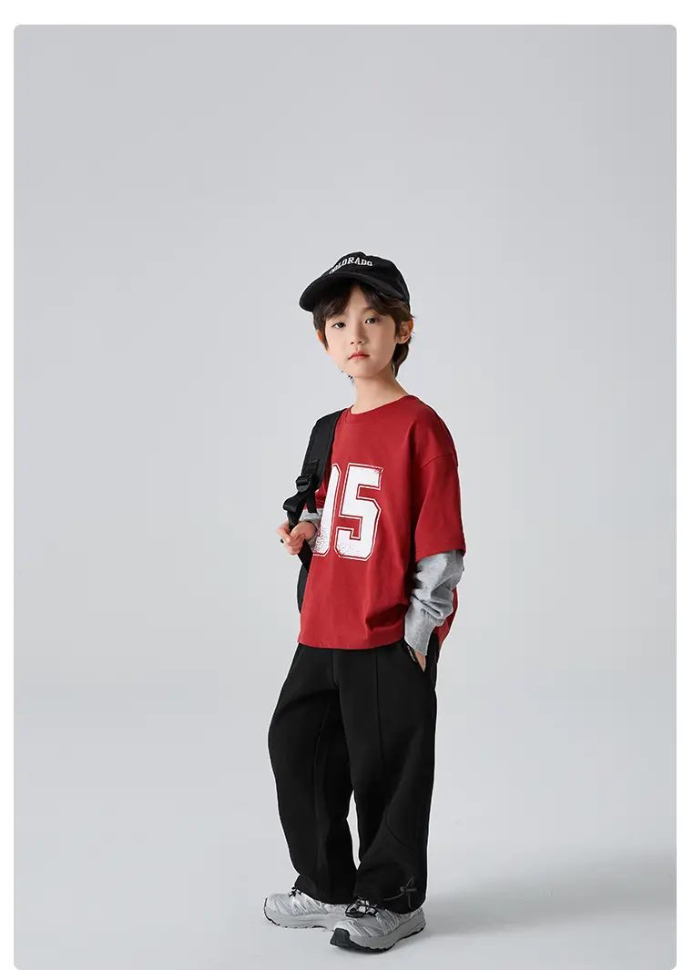 Haima Kids Red 95 T-Shirt Spring Outfit — feature 12