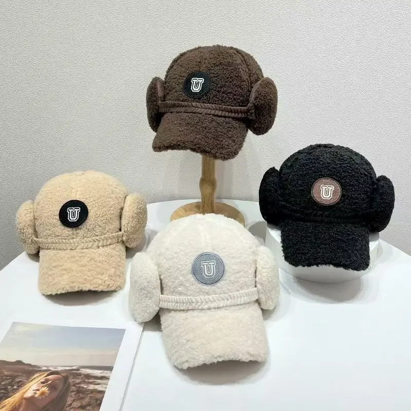 Women's Fleece Baseball Cap with Bear Ears 2025 Winter Warmth - Image 5