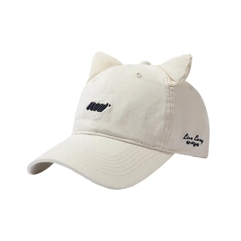 Cat Ear Baseball Caps with Letter Embroidery - Image 9