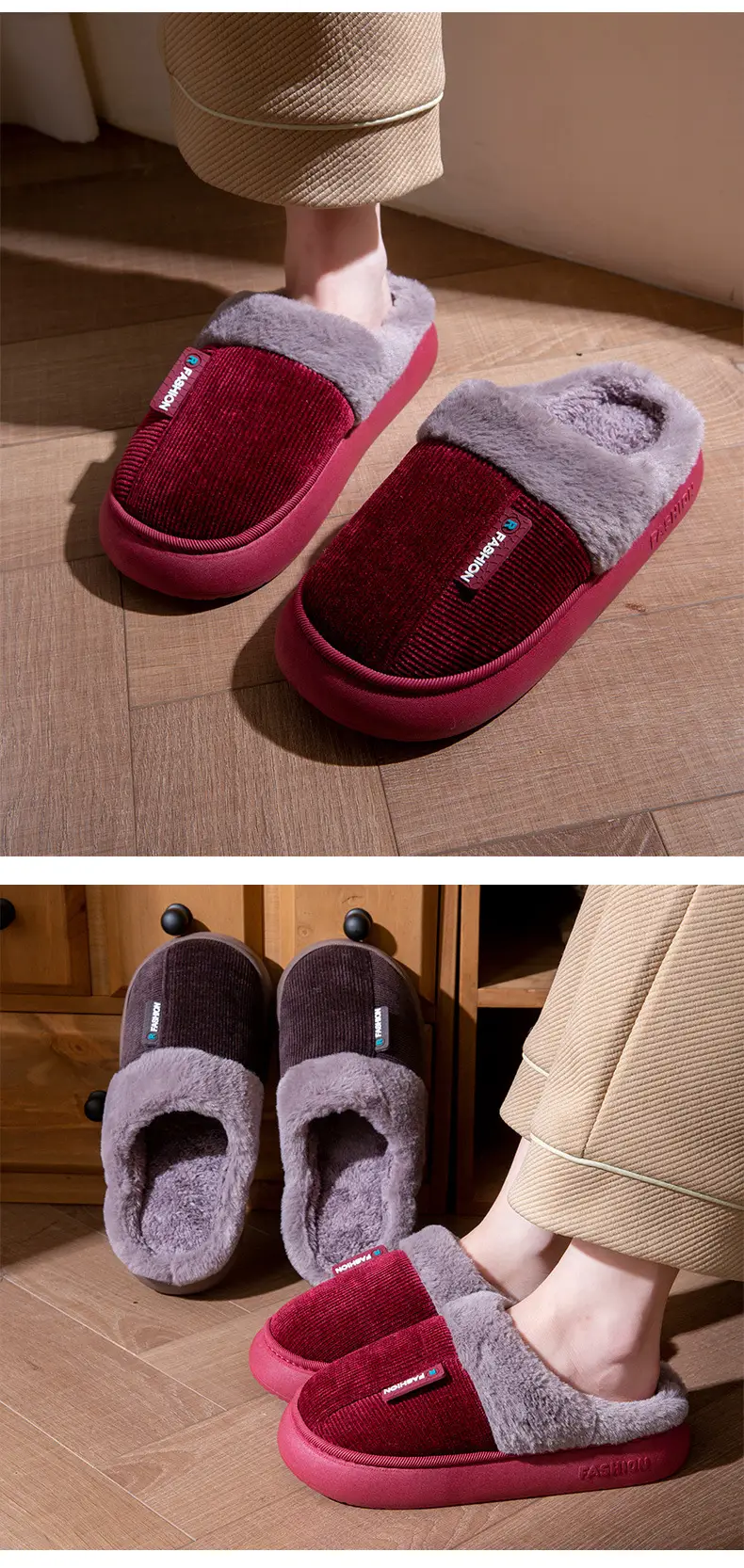 Cotton Slippers for Women, Winter Home Indoor Thick-Soled Non-Slip Thickeneded Slippers for the Elderly, Cold-Proof and Warm Cotton Shoes for Men — feature 12