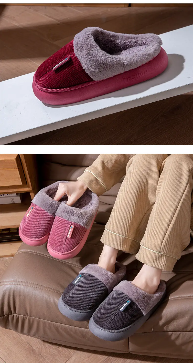 Cotton Slippers for Women, Winter Home Indoor Thick-Soled Non-Slip Thickeneded Slippers for the Elderly, Cold-Proof and Warm Cotton Shoes for Men — feature 13