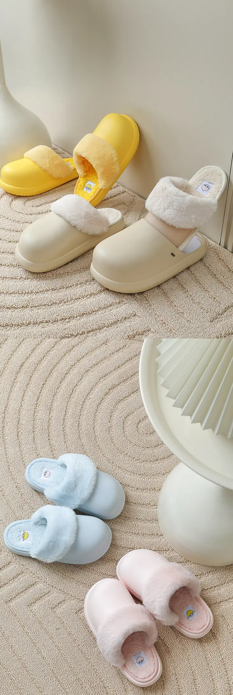 2025 Detachable Cotton Slippers for Home Use in Autumn and Winter, Men's and Women's Models, Plush, Warm, Waterproof, Detachable, Non-Slip — feature 13