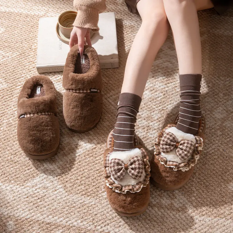 Maternity Cotton Slippers for Couples, Indoor Home Use, Warm, Non-Slip, Wear-Resistant, Odor-Resistant, Suitable for Outdoor Wear, Thick-Soled Plush Cotton Shoes - Image 5