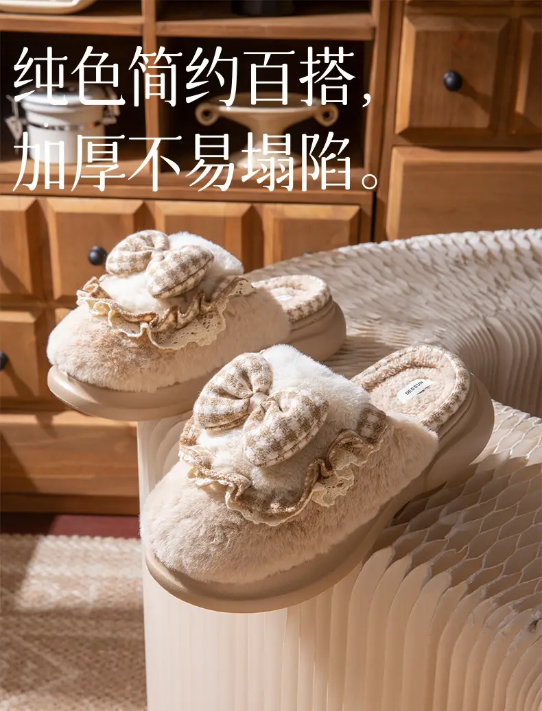 Maternity Cotton Slippers for Couples, Indoor Home Use, Warm, Non-Slip, Wear-Resistant, Odor-Resistant, Suitable for Outdoor Wear, Thick-Soled Plush Cotton Shoes — feature 2