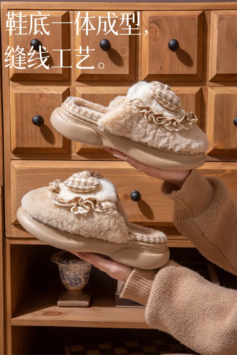 Maternity Cotton Slippers for Couples, Indoor Home Use, Warm, Non-Slip, Wear-Resistant, Odor-Resistant, Suitable for Outdoor Wear, Thick-Soled Plush Cotton Shoes — feature 5