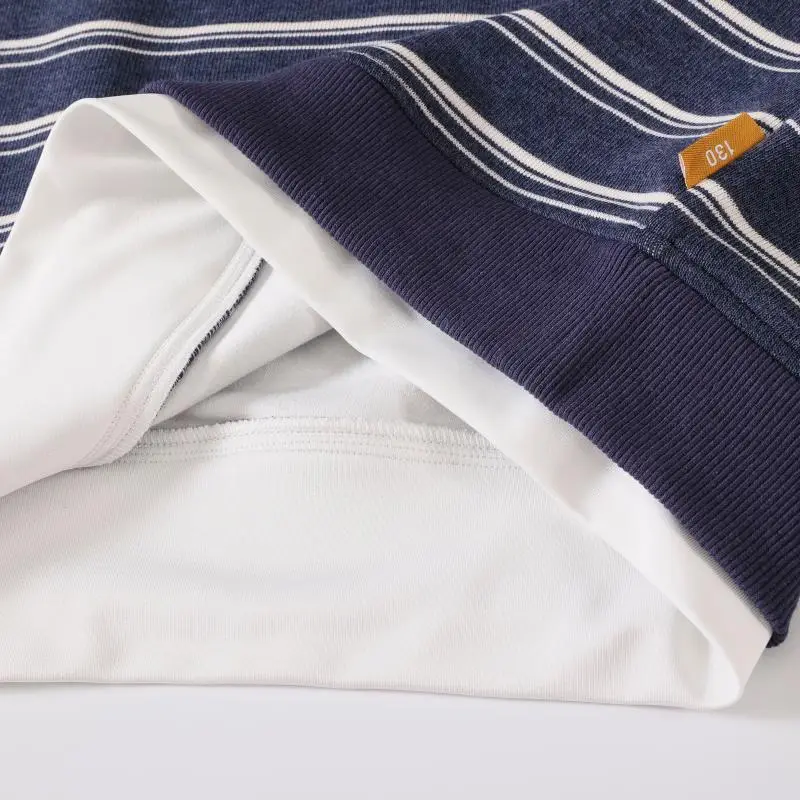 Boys Sweatshirt Autumn Pure Cotton Long Sleeve Striped Blue White