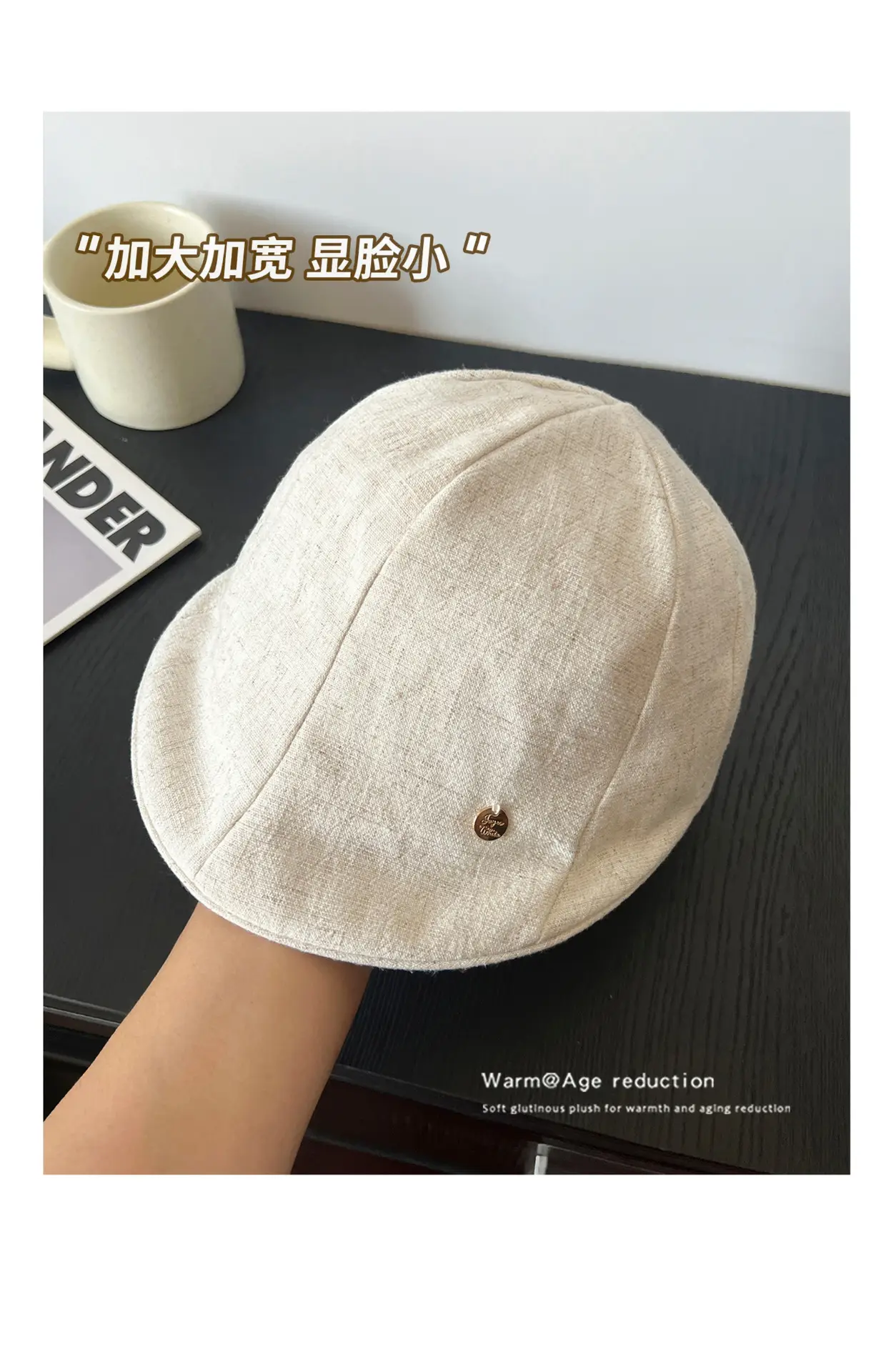 Vintage Linen Duckbill Cap for Women 2025 Lightweight Breathable Beret — feature 12