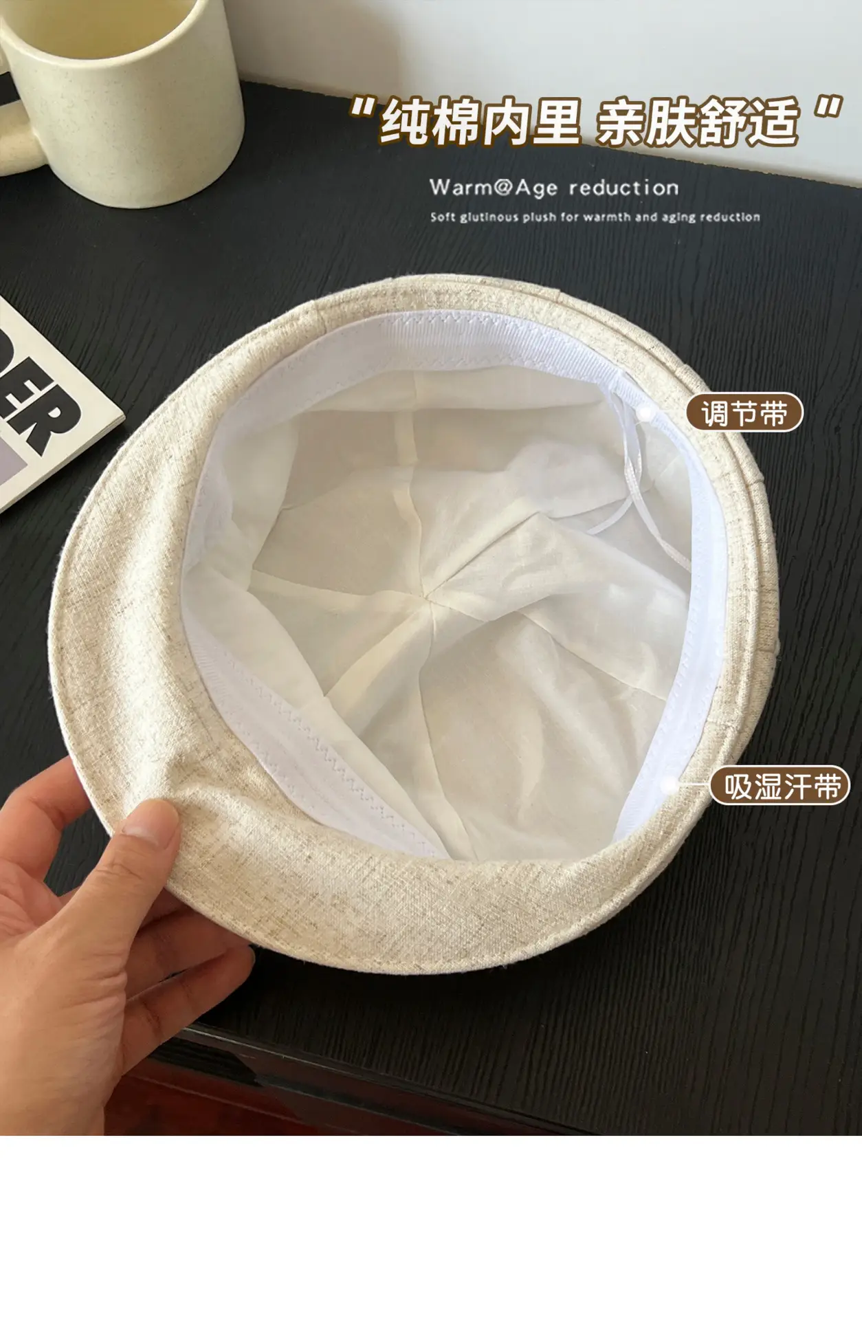 Vintage Linen Duckbill Cap for Women 2025 Lightweight Breathable Beret — feature 13