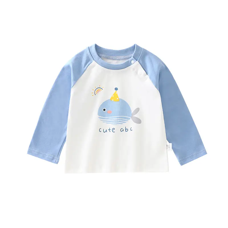Pure Cotton Long Sleeve T-Shirt for Boys Girls Pink Baby Print - Image 9