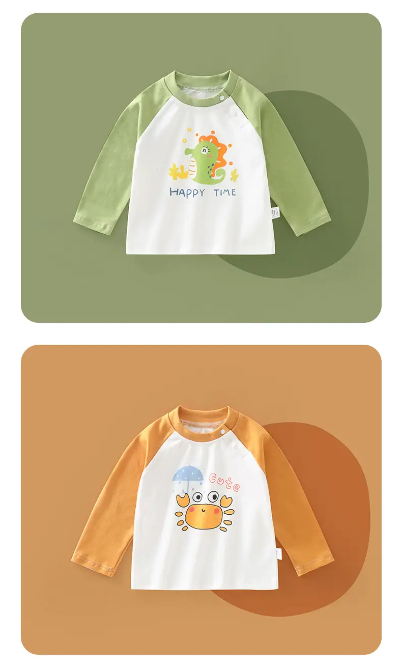 Pure Cotton Long Sleeve T-Shirt for Boys Girls Pink Baby Print — feature 10
