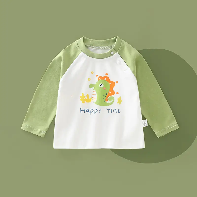 Pure Cotton Long Sleeve T-Shirt for Boys Girls Pink Baby Print - Image 3