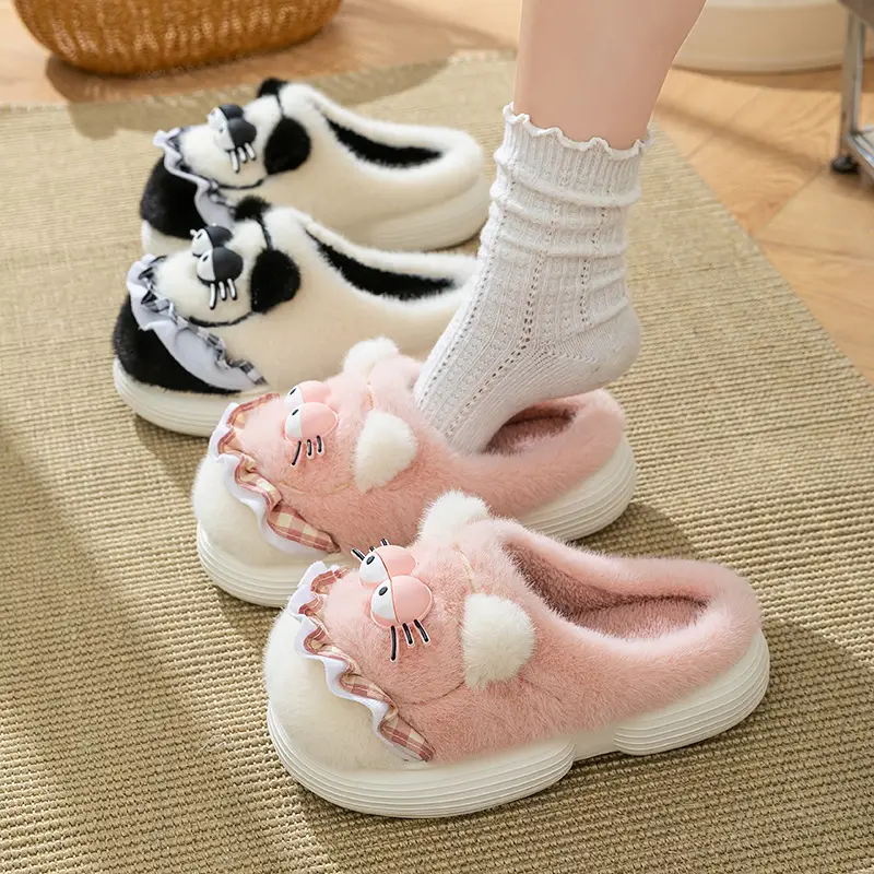 Cute Girl Kitten Cotton Slippers Winter Home Indoor Non-Slip Thick-Soled Warm Plush Cotton Slippers for Women to Feel Like Stepping on Shit - Image 7