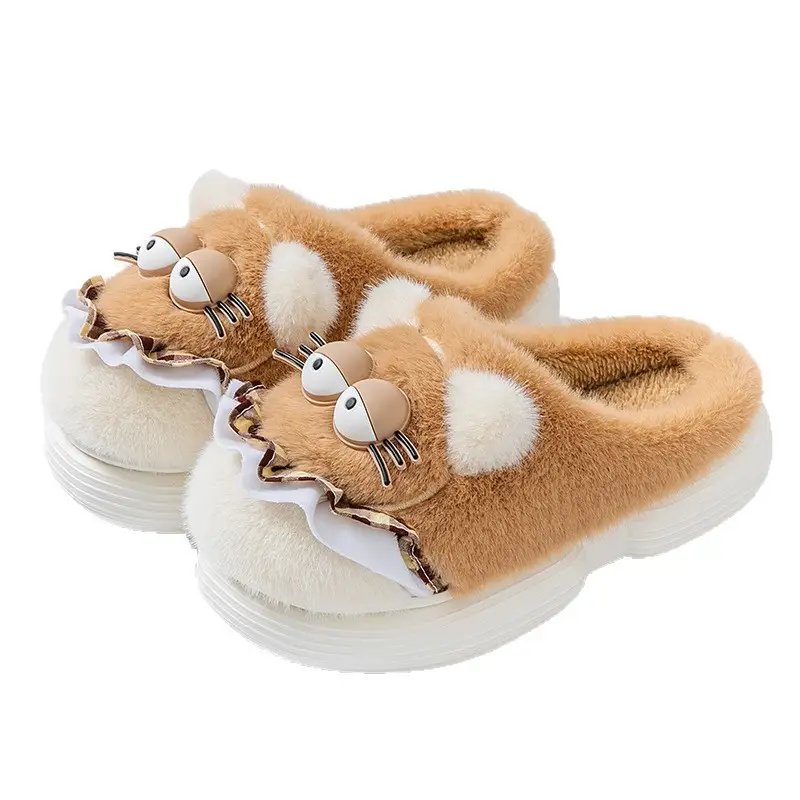 Cute Girl Kitten Cotton Slippers Winter Home Indoor Non-Slip Thick-Soled Warm Plush Cotton Slippers for Women to Feel Like Stepping on Shit - Image 8
