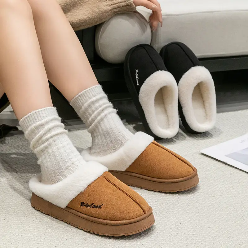 Women's Furry Cotton Slippers Winter Warm Soft - Image 6