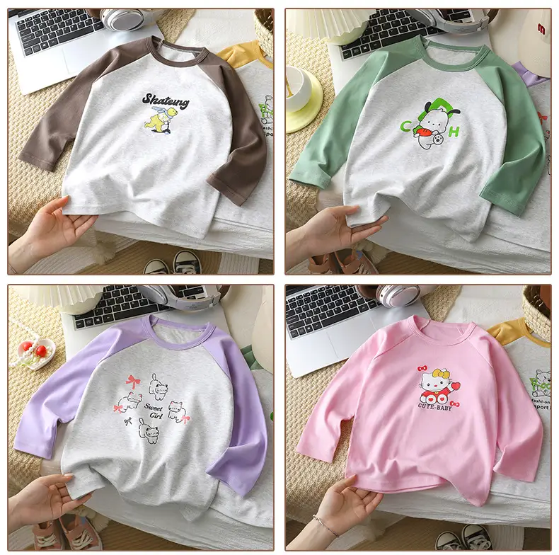 Autumn Long Sleeve T-Shirt for Boys Girls Pure Cotton — feature 15
