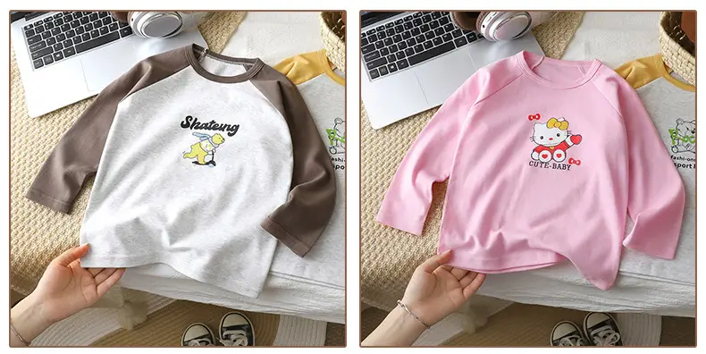 Autumn Long Sleeve T-Shirt for Boys Girls Pure Cotton — feature 16