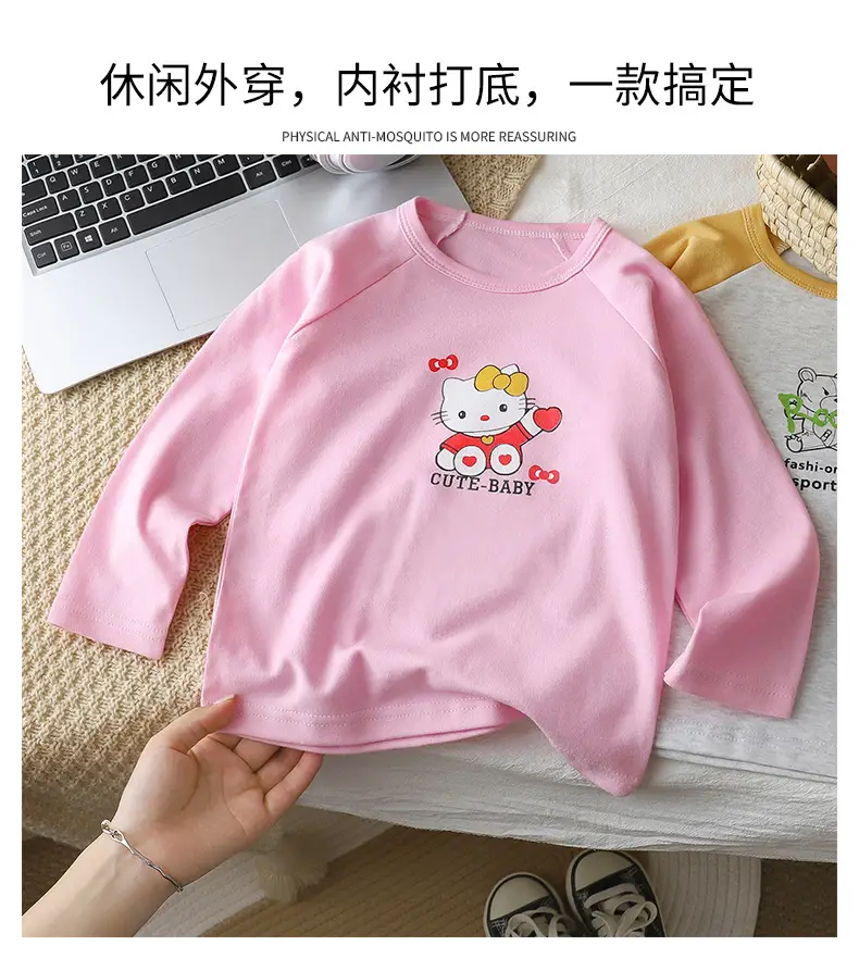 Autumn Long Sleeve T-Shirt for Boys Girls Pure Cotton — feature 4