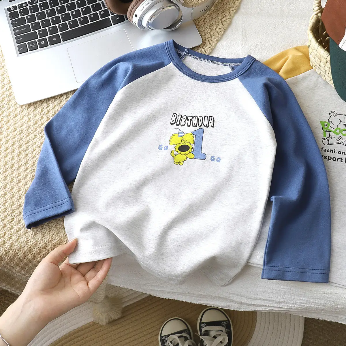 Autumn Long Sleeve T-Shirt for Boys Girls Pure Cotton - Image 3