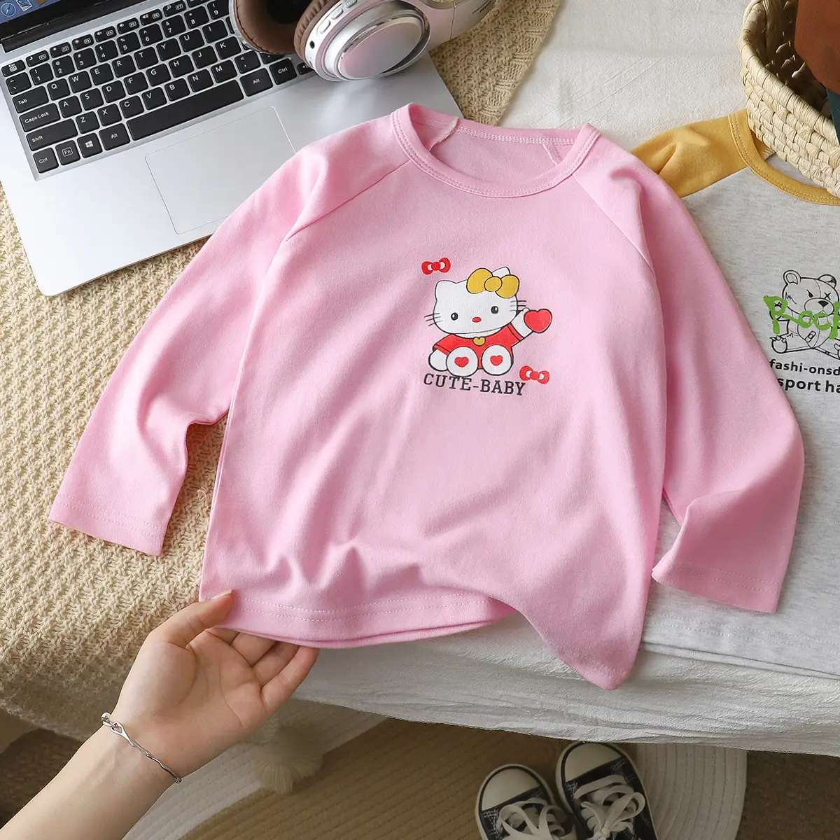 Autumn Long Sleeve T-Shirt for Boys Girls Pure Cotton - Image 7