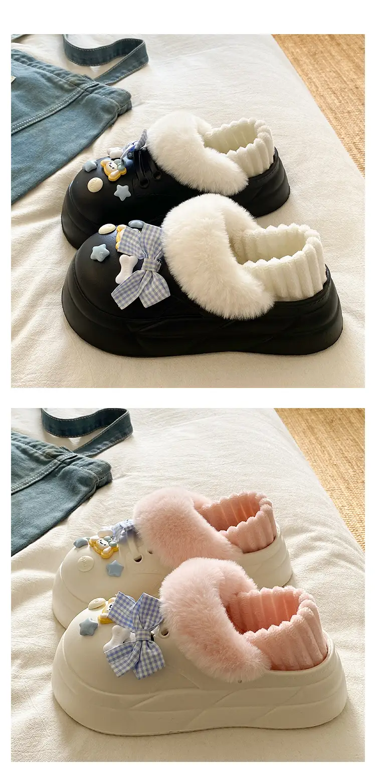 Cute Black Winter Warm Boot with Star Decor — feature 21