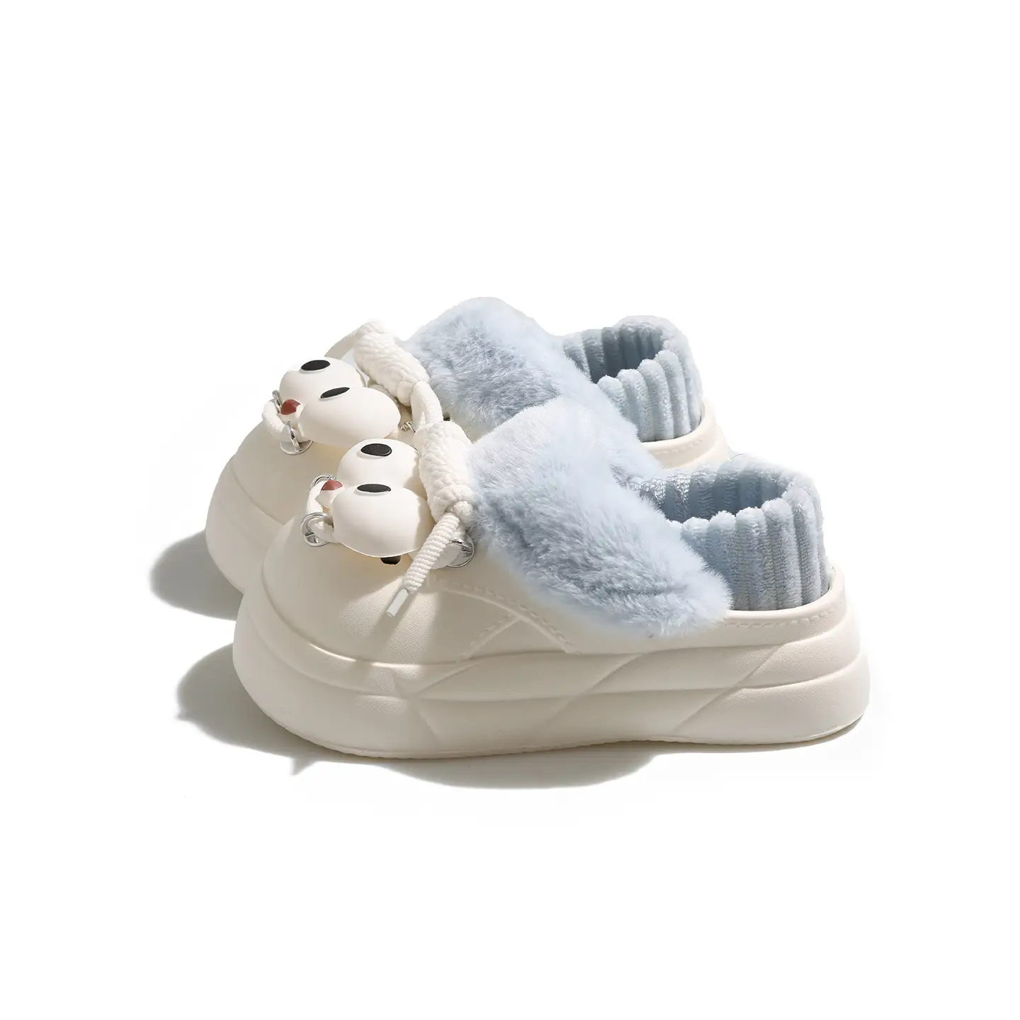 2025 Warm Winter Slippers Black with Faux Fur Lining