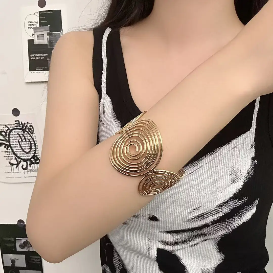 Multi-Layer Hollow Open Bracelet European and American Metal Style Fashionable Arm Ring Niche Commuter New Bracelet Bracelet for Women