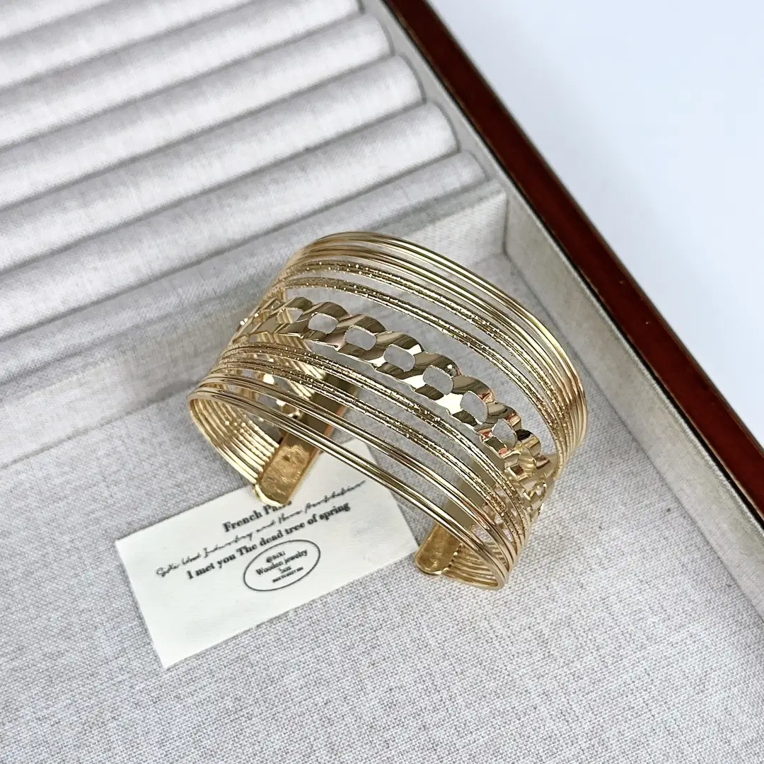 Multi-Layer Hollow Open Bracelet European and American Metal Style Fashionable Arm Ring Niche Commuter New Bracelet Bracelet for Women — feature 12