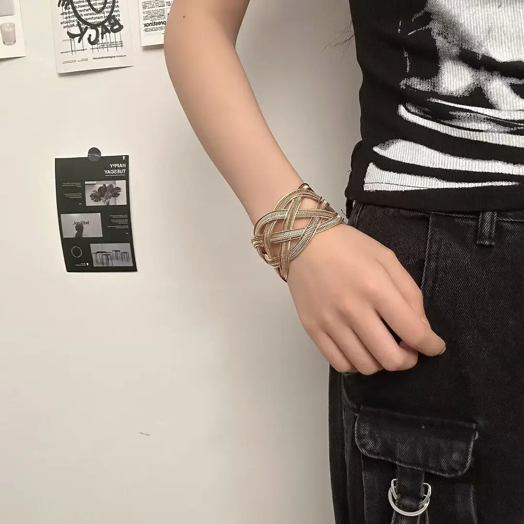 Multi-Layer Hollow Open Bracelet European and American Metal Style Fashionable Arm Ring Niche Commuter New Bracelet Bracelet for Women — feature 15