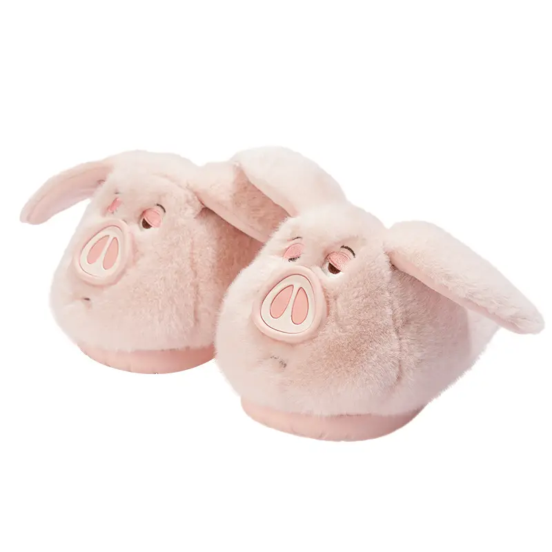 Taiyi Taoist Piggy Cotton Slippers Women's Winter New Warm Anti-Slip Plus Velvet Thickened Fur Autumn Cute Cotton Shoes