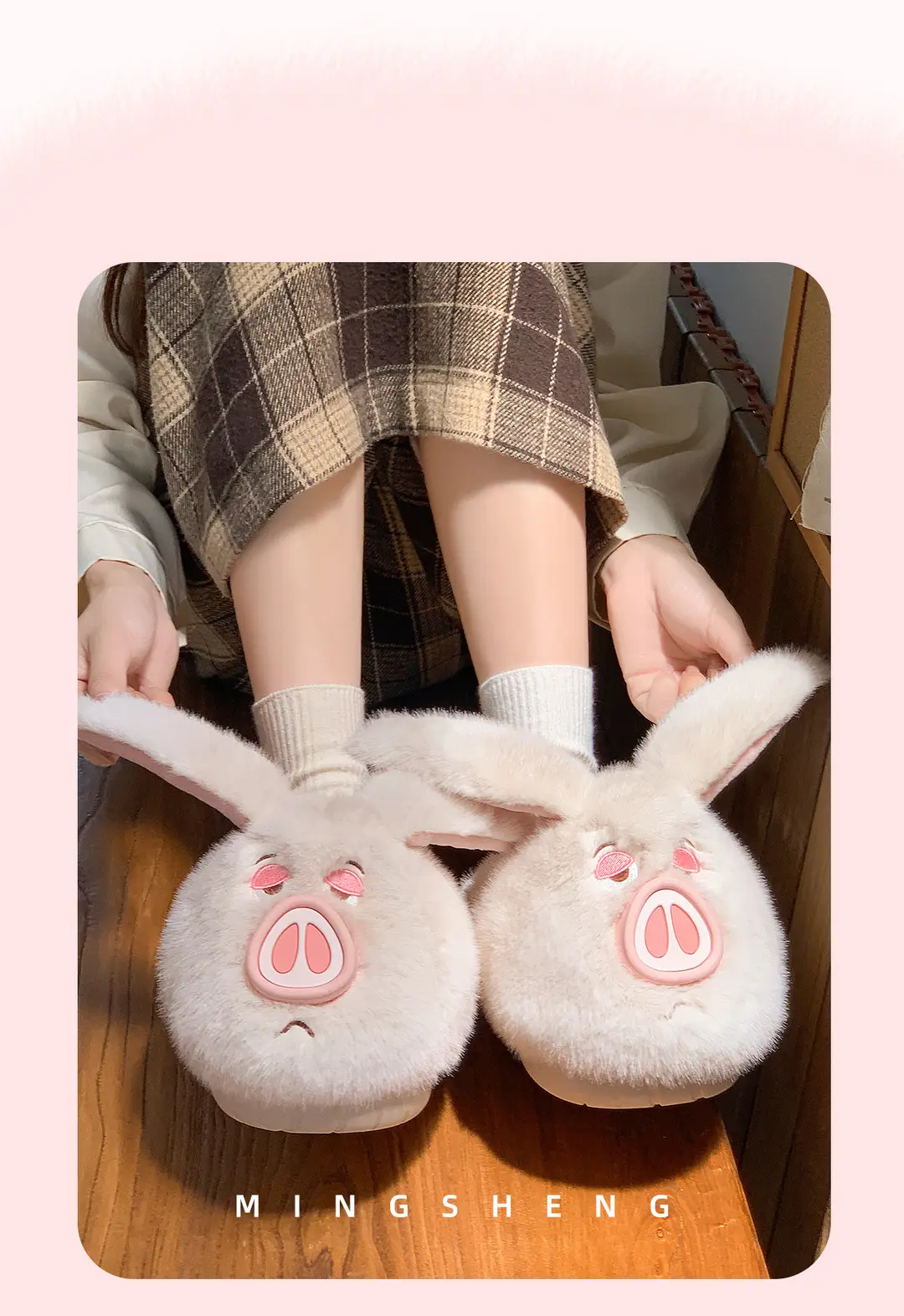 Taiyi Taoist Piggy Cotton Slippers Women's Winter New Warm Anti-Slip Plus Velvet Thickened Fur Autumn Cute Cotton Shoes — feature 3
