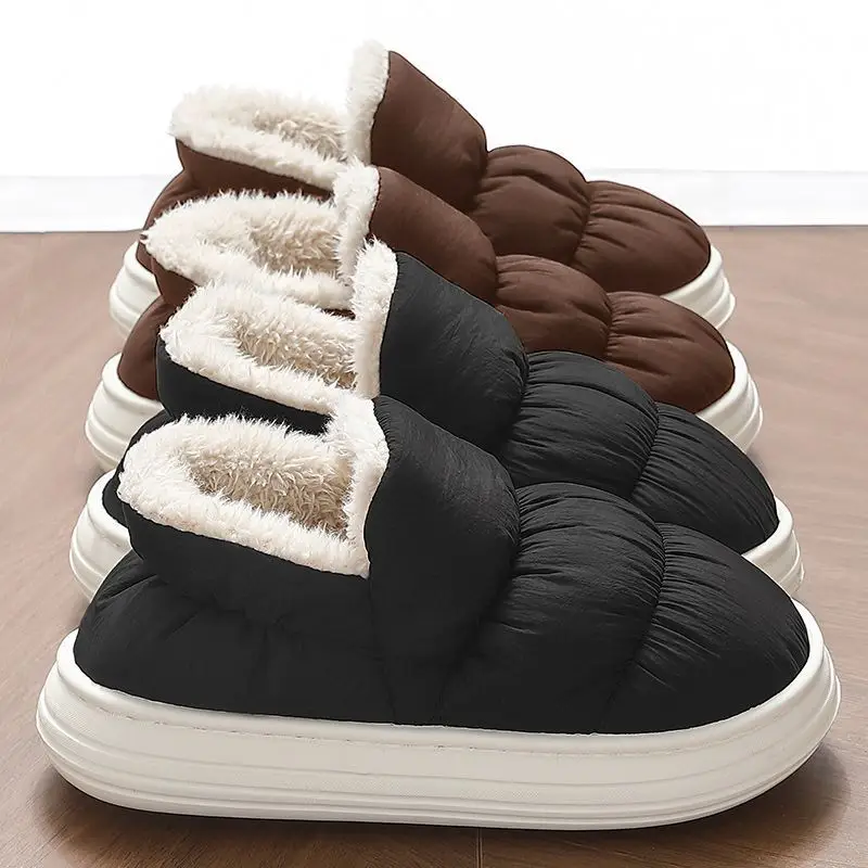 Men's Cotton Slippers Winter New Warm Bag Heel Indoor Home Thick Sole Plus Velvet Thickened Outer Wear Cotton Shoes Wholesale - Image 9