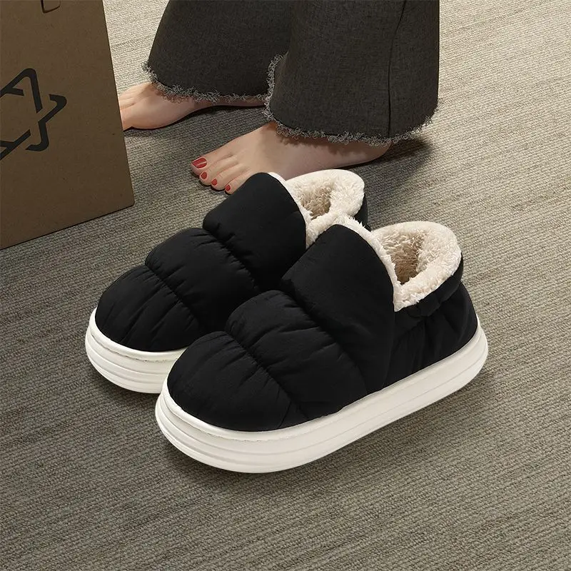 Men's Cotton Slippers Winter New Warm Bag Heel Indoor Home Thick Sole Plus Velvet Thickened Outer Wear Cotton Shoes Wholesale - Image 4