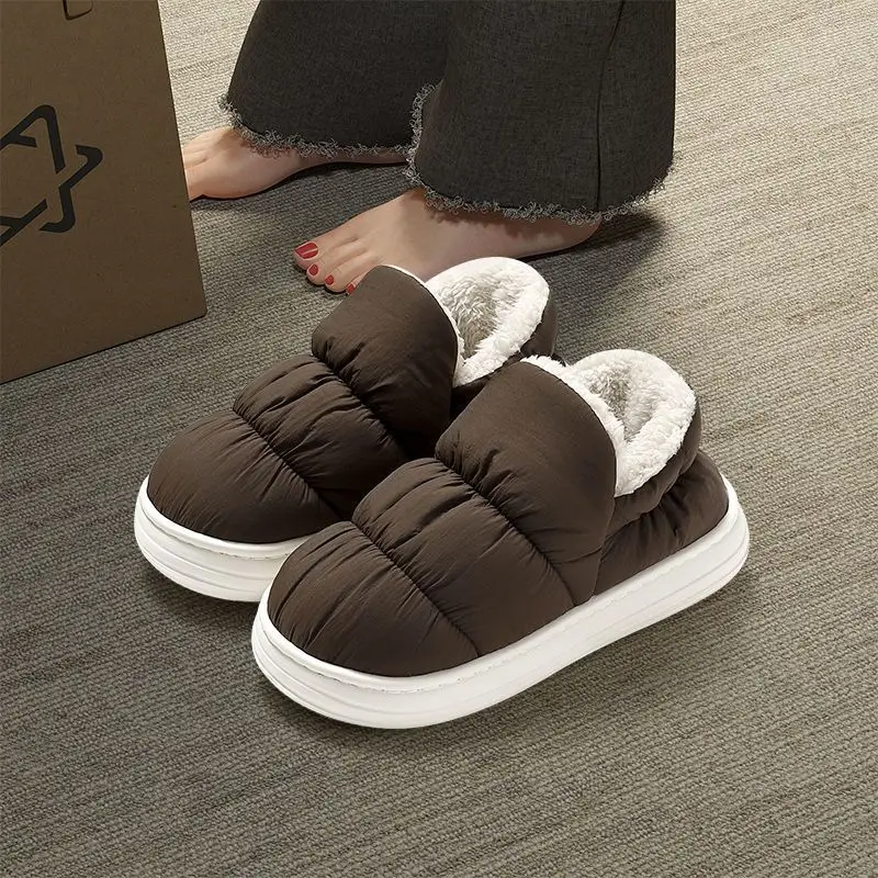 Men's Cotton Slippers Winter New Warm Bag Heel Indoor Home Thick Sole Plus Velvet Thickened Outer Wear Cotton Shoes Wholesale - Image 5