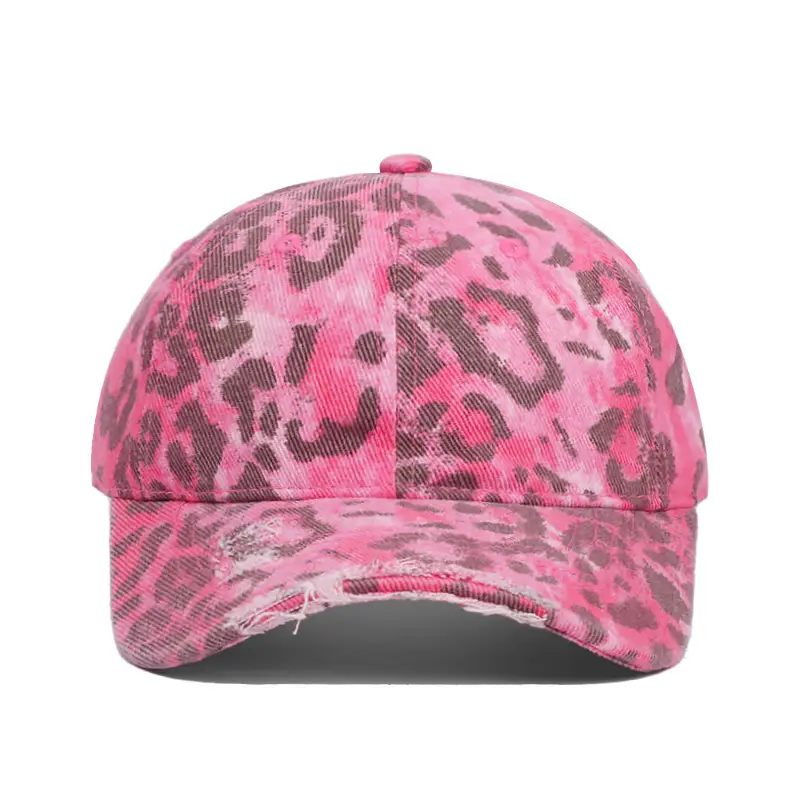 Women Pink Leopard Print Baseball Cap Autumn Winter