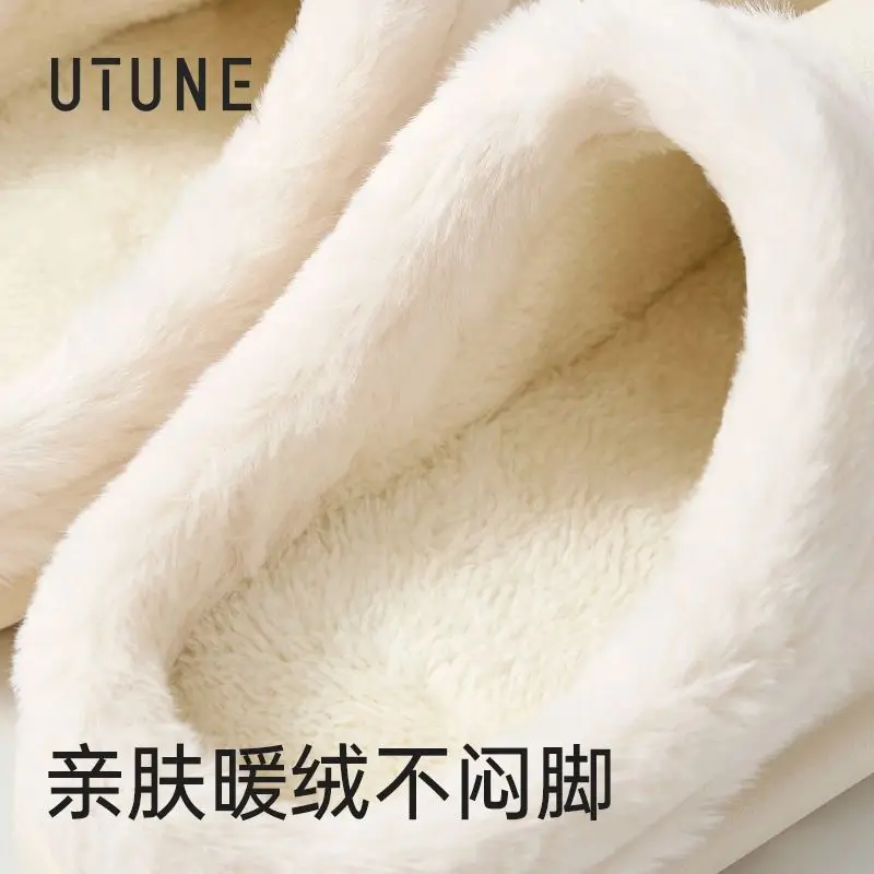 Excellent Waterproof Cotton Slippers for Women in Autumn and Winter for Home Use with Soft Soles and Toe Caps to Keep Warm, Fashionable, Casual, Non-Slip, Outdoor Fleece-Lined