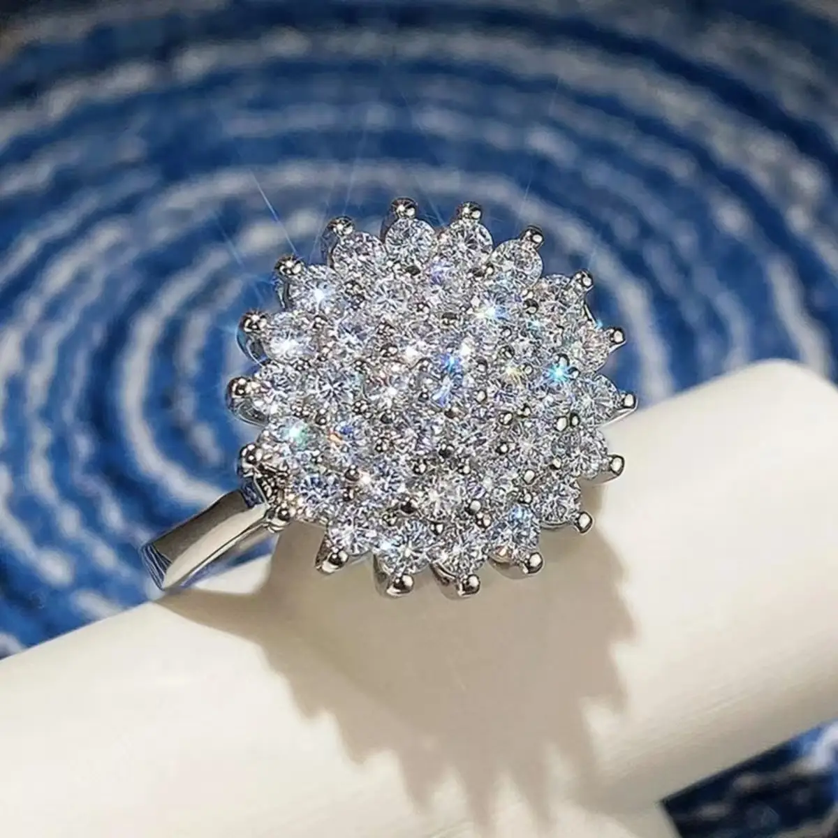 Full Diamond Flower Cluster Ring for Women — feature 5