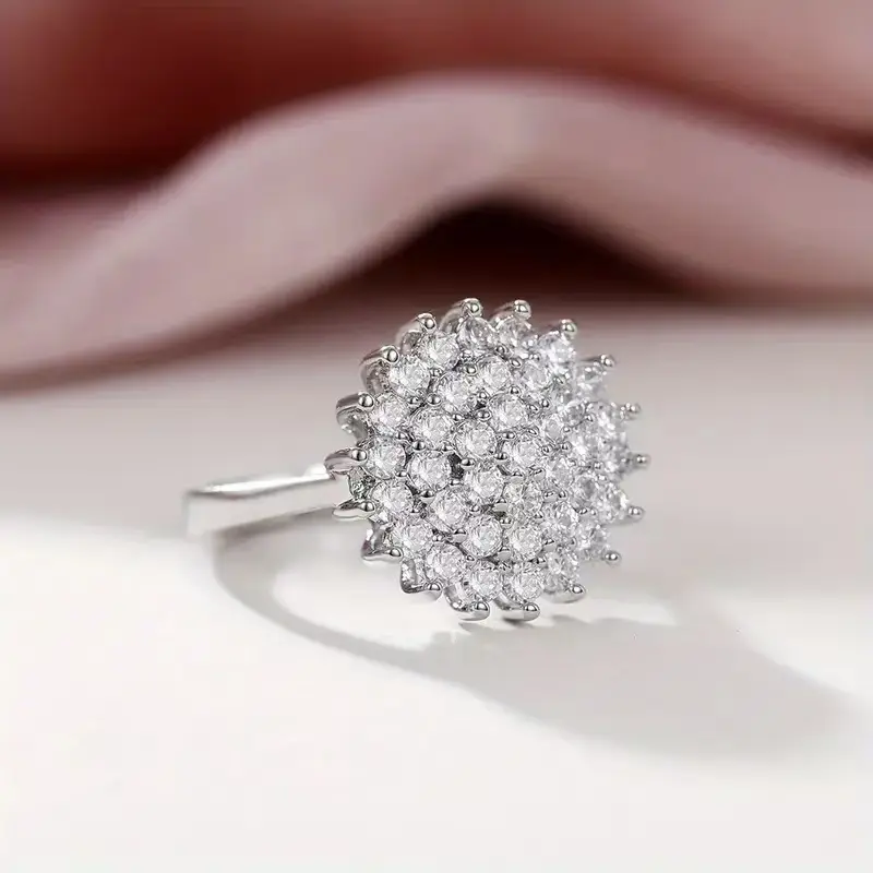 Full Diamond Flower Cluster Ring for Women — feature 6