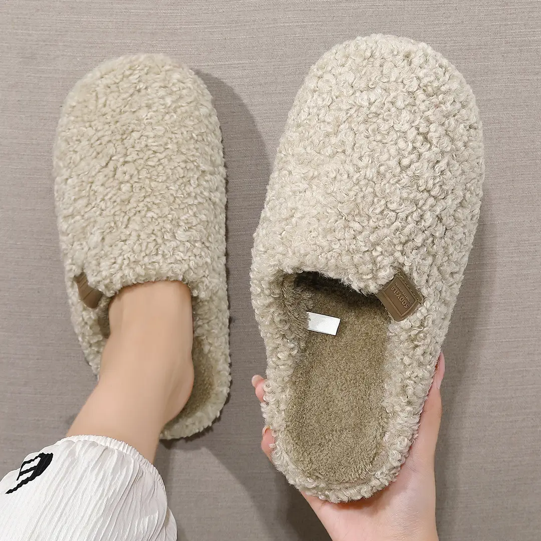 Women's Non-Stuffy Cotton Slippers 2025 New Autumn and Winter Indoor Home Plush Warm Anti-Slip Household Cotton Slippers - Image 7