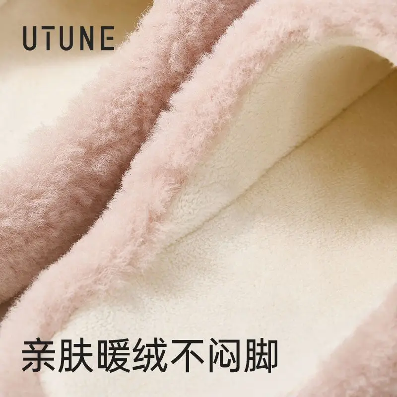 Women Cotton Slippers Autumn Winter Warm Closed Toe