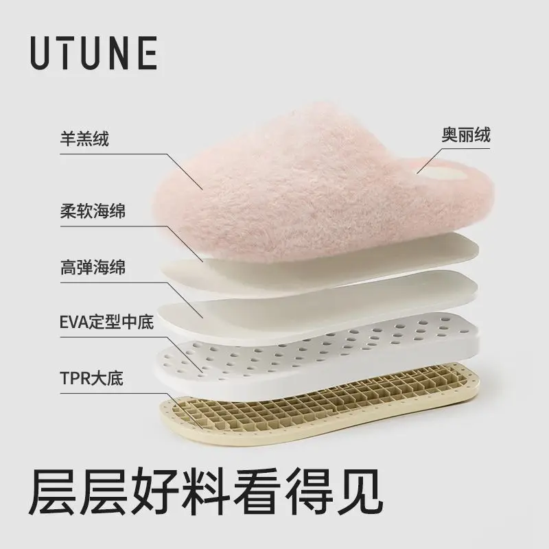 Women Cotton Slippers Autumn Winter Warm Closed Toe