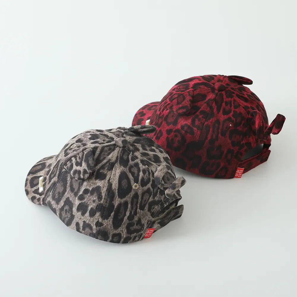 Baby Leopard Print Peaked Cap for Girls Winter — feature 12
